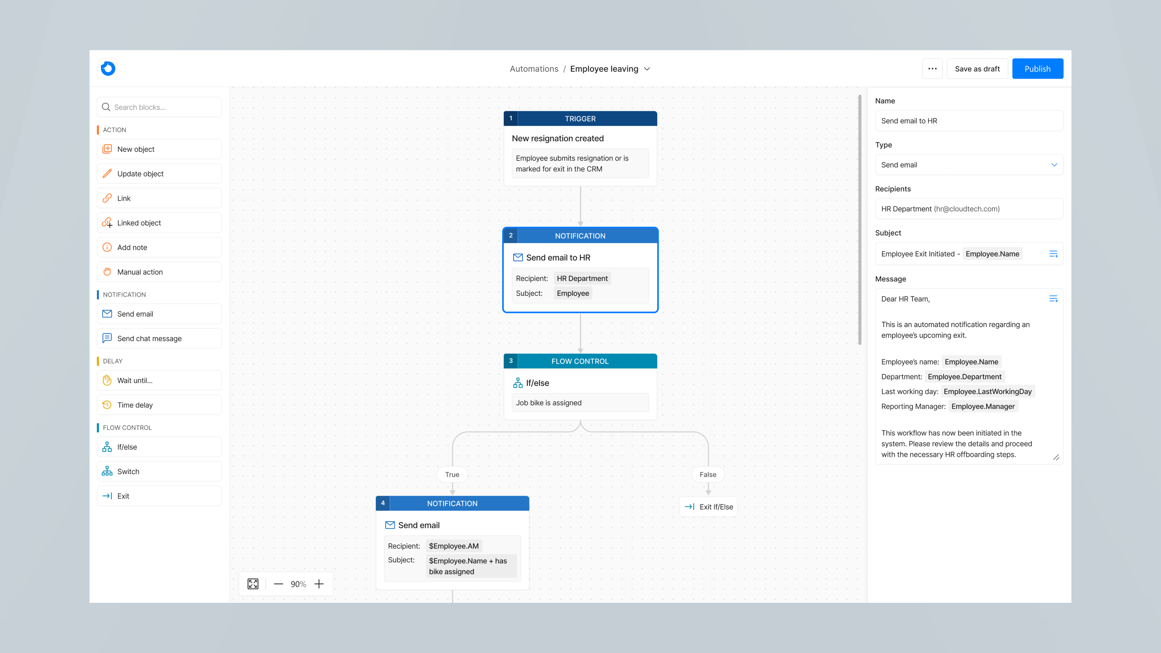 Offboarding Workflow Screenshot